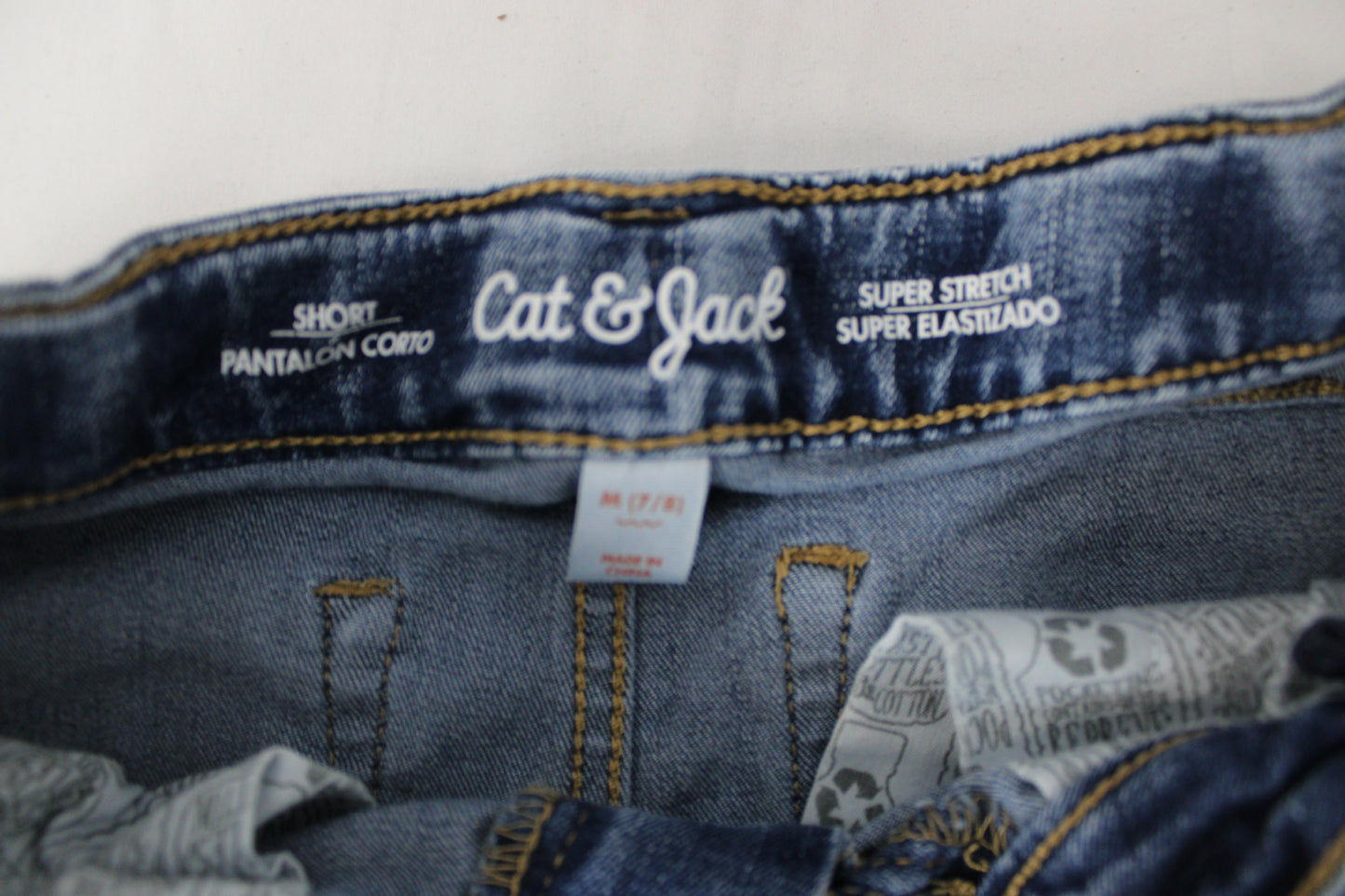 Cat & Jack Super Strech Rainbow Denim Shorts, Youth M