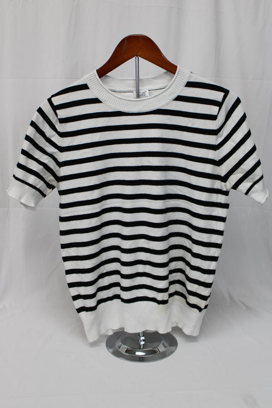 Cielo Stripped Knit Short Sleeve Top, Women’s L
