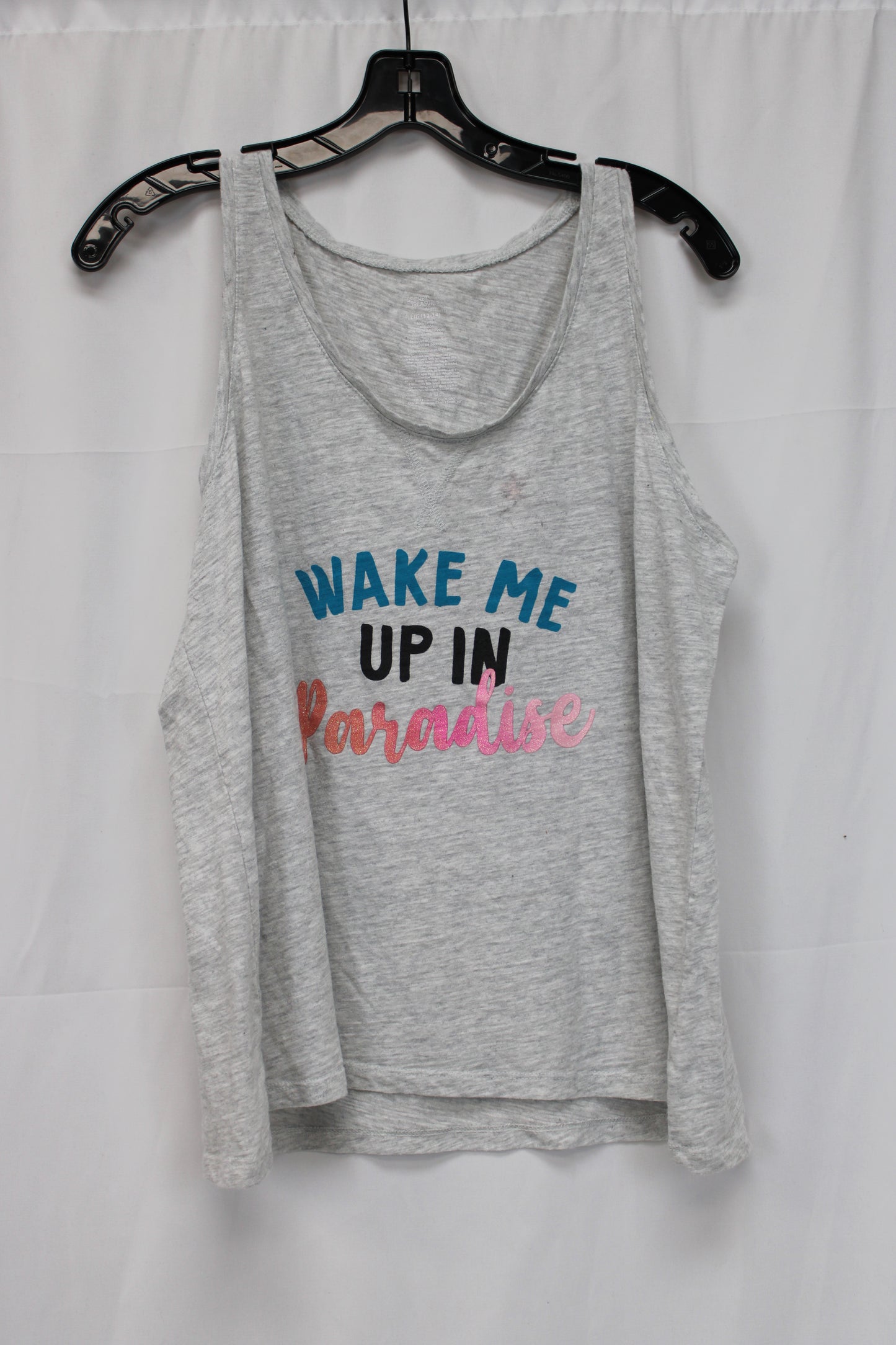 Secret Treasures Wake Me Up in Paradise Tank Top, Gray, Women’s L