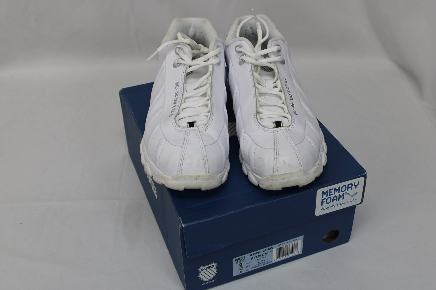 KSwiss ST 329 Sneakers, White, Men’s 9