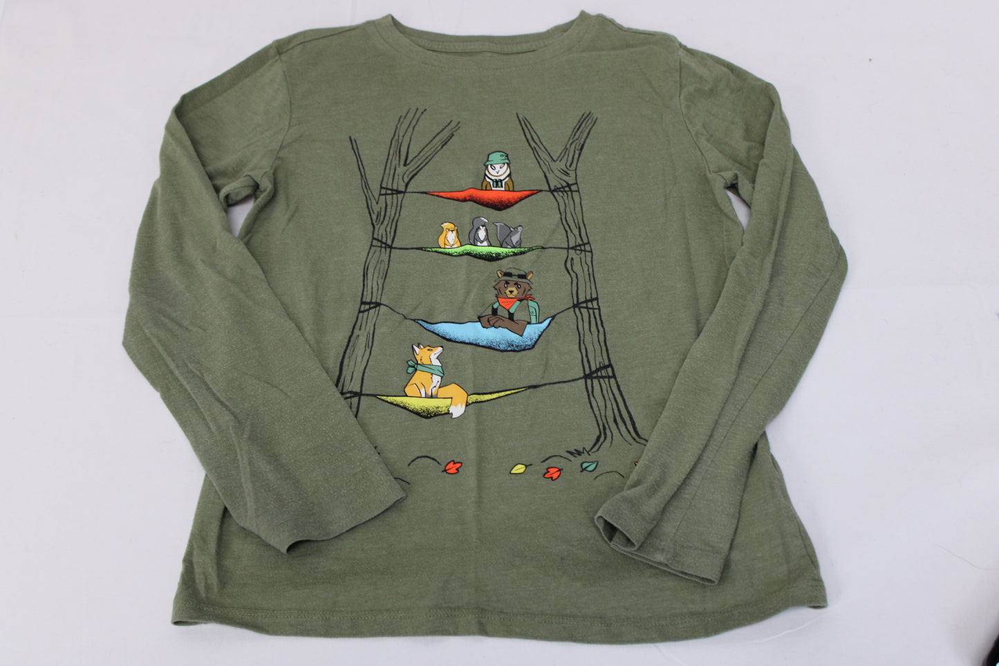 Cat & Jack Long Sleeve Graphic Shirt, Green, Boys M