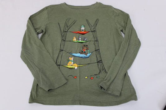 Cat & Jack Long Sleeve Graphic Shirt, Green, Boys M