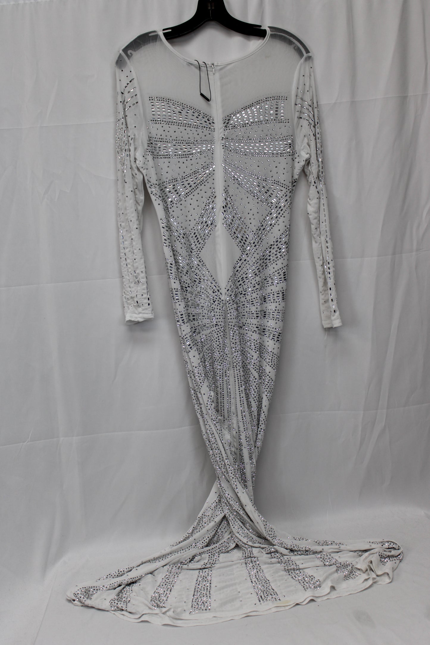 Fashion Nova Rhinestone Dress, White, Women’s L
