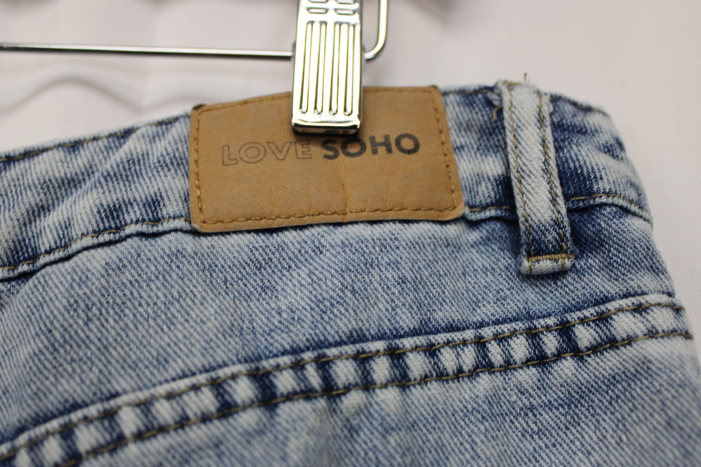 LOVE SOHO Wide Leg Pink Bow Denim Pants, Women’s 13