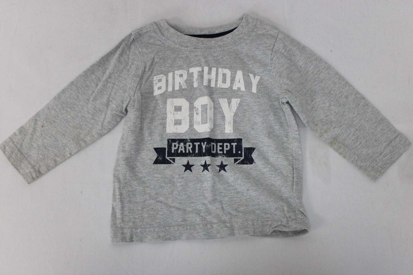 Gymboree Birthday Boy Long Sleeve T-Shirt, Gray, 6-12M
