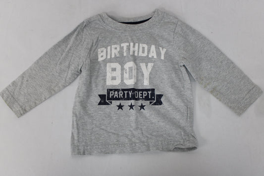 Gymboree Birthday Boy Long Sleeve T-Shirt, Gray, 6-12M