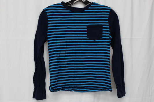 Circo Stripped Long Sleeve T-Shirt, Blue/Black, Youth M (8)