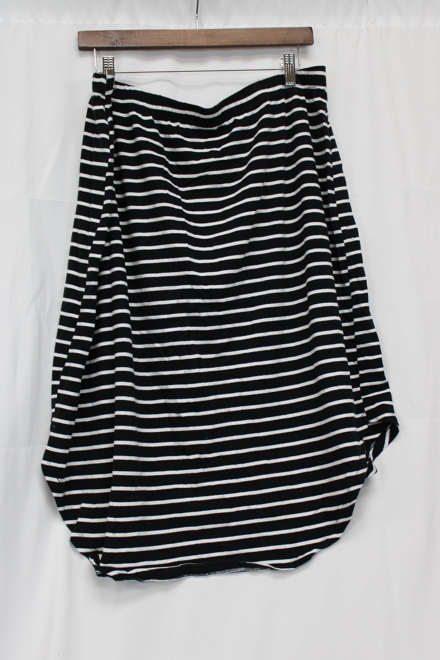 SHIEN Curve Striped Drawstring Skirt, Black/White, Women’s XXXL