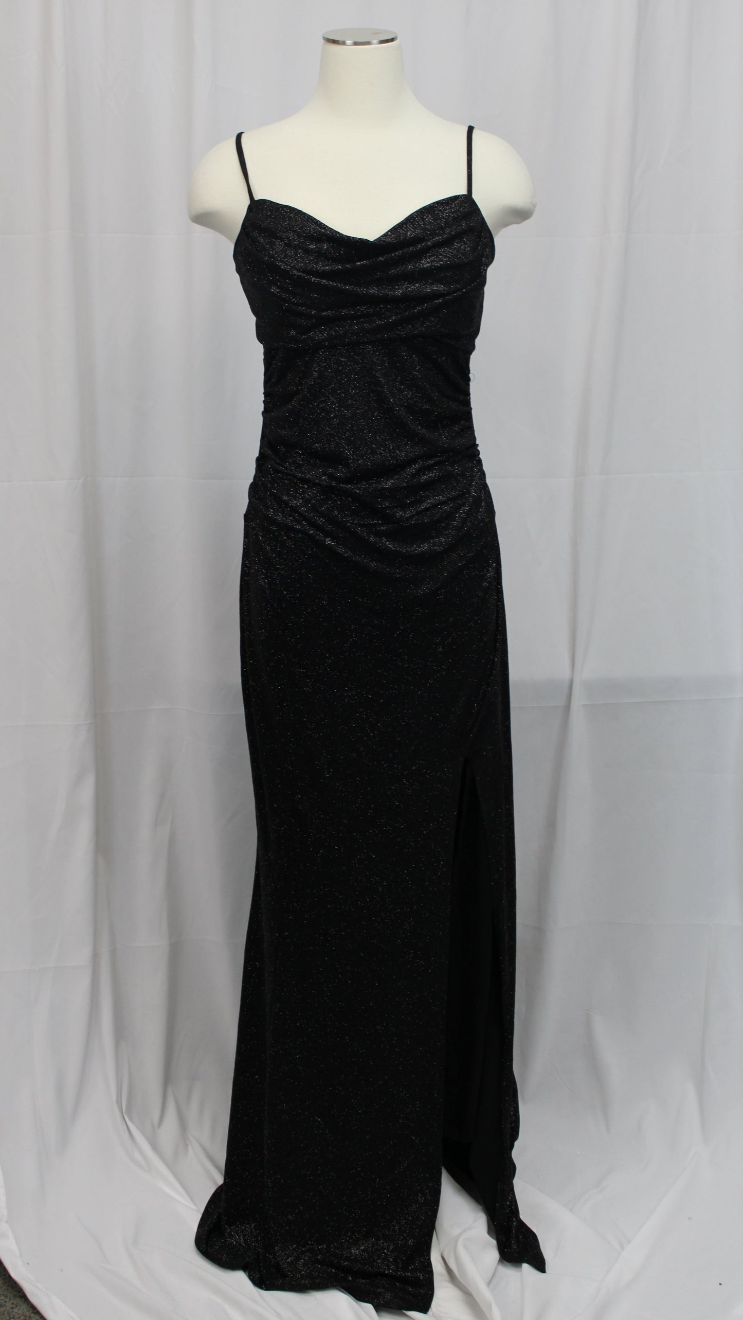Windsor Glitter Cowl-neck Maxi Dress, Black, Women’s XL