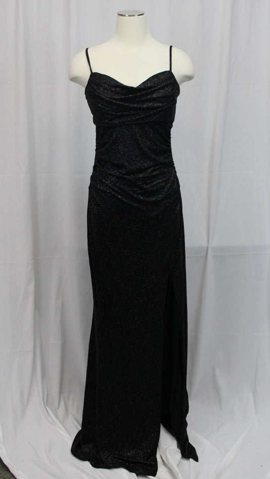 Windsor Glitter Cowl-neck Maxi Dress, Black, Women’s XL