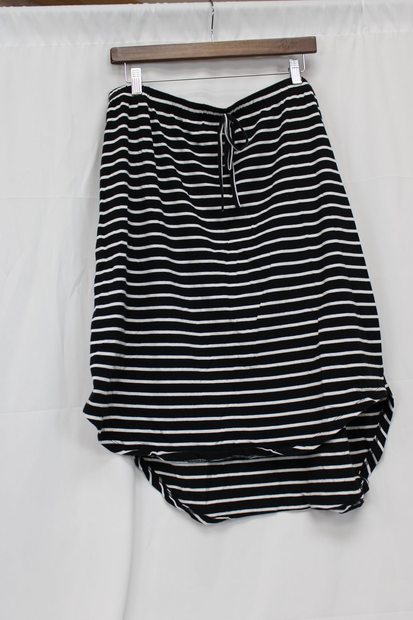 SHIEN Curve Striped Drawstring Skirt, Black/White, Women’s XXXL