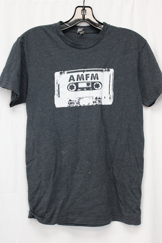 AM FM Cassette T-Shirt, Gray, Men’s M