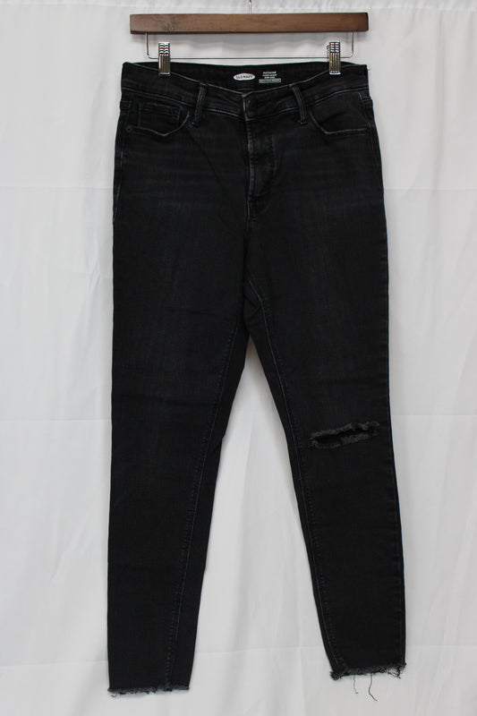 Old Navy Rockstar Super Skinny High Rise Jeans, Black, Women’s 10 Petite