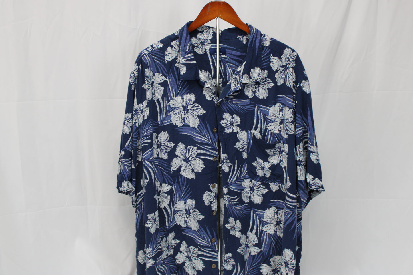 George Short Sleeve Button Down Dress Shirt, Floral Print, Men’s XXXL