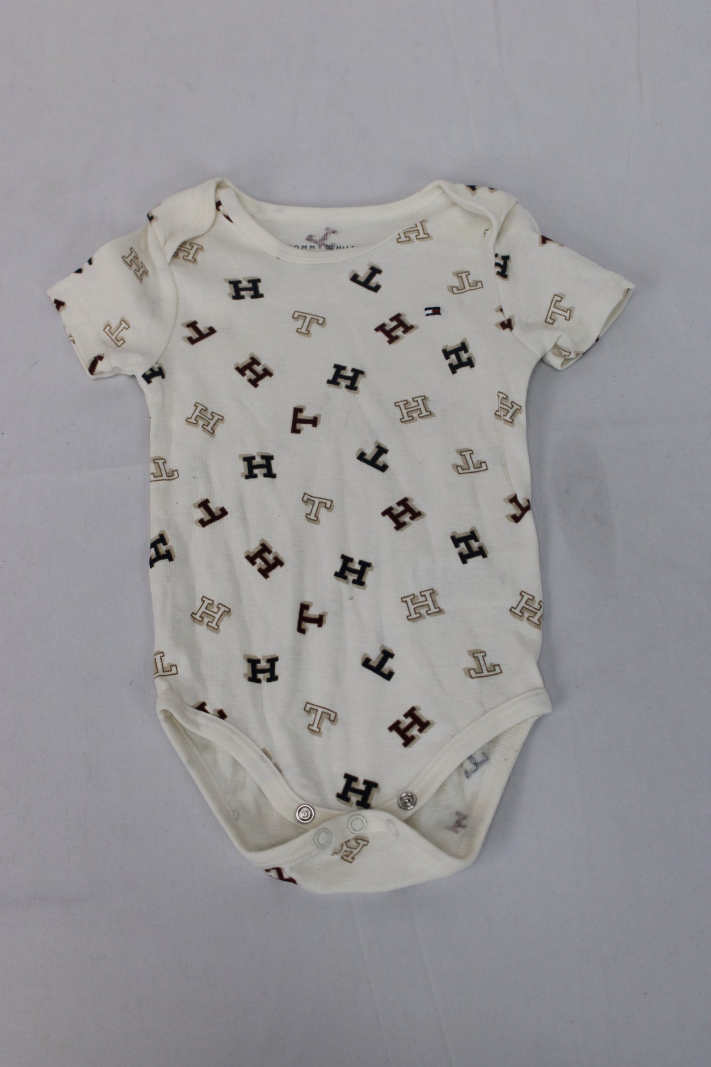 Tommy Hilfiger Onesie, White, Infants 12M
