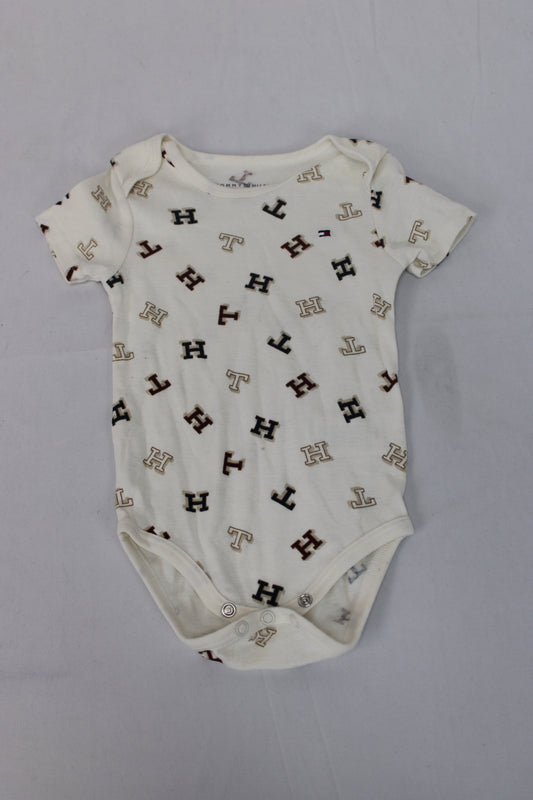 Tommy Hilfiger Onesie, White, Infants 12M