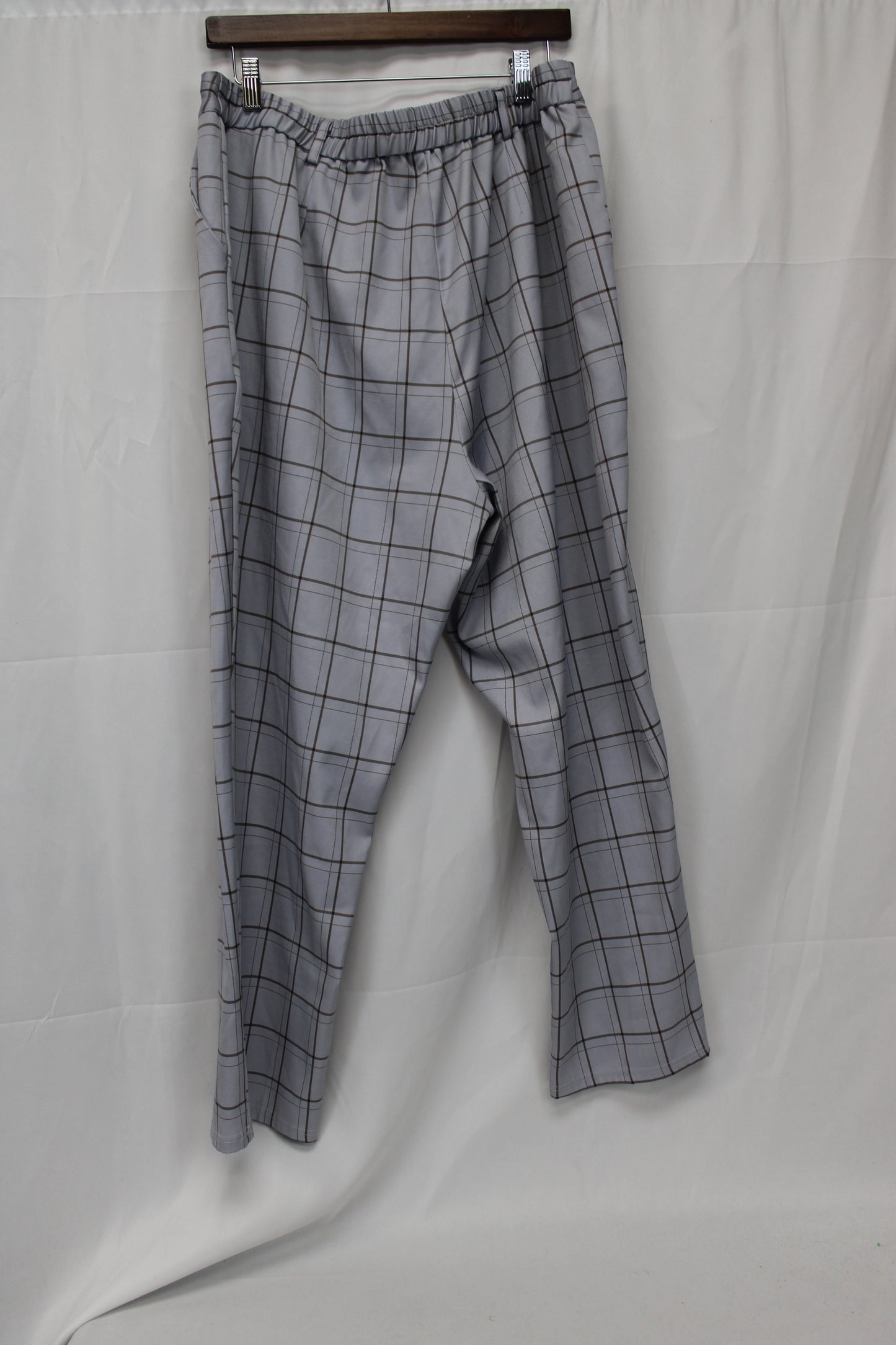 Grace Karin Plaid Pants, Gray, Women’s XXL