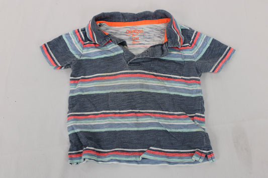 OshKosh Striped Polo, Blue/Orange, Infants 12M