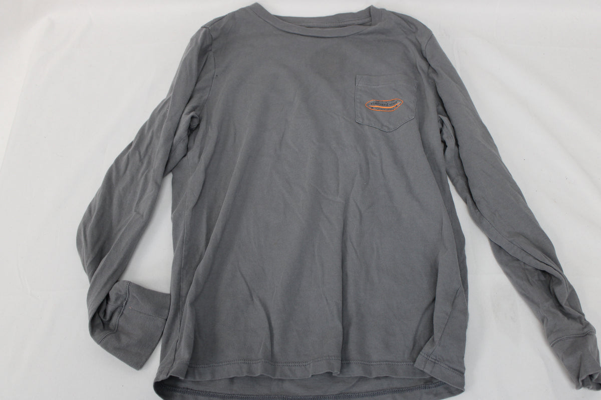 Vineyard Vines Long Sleeve Spiderweb Shirt, Gray, Youth S