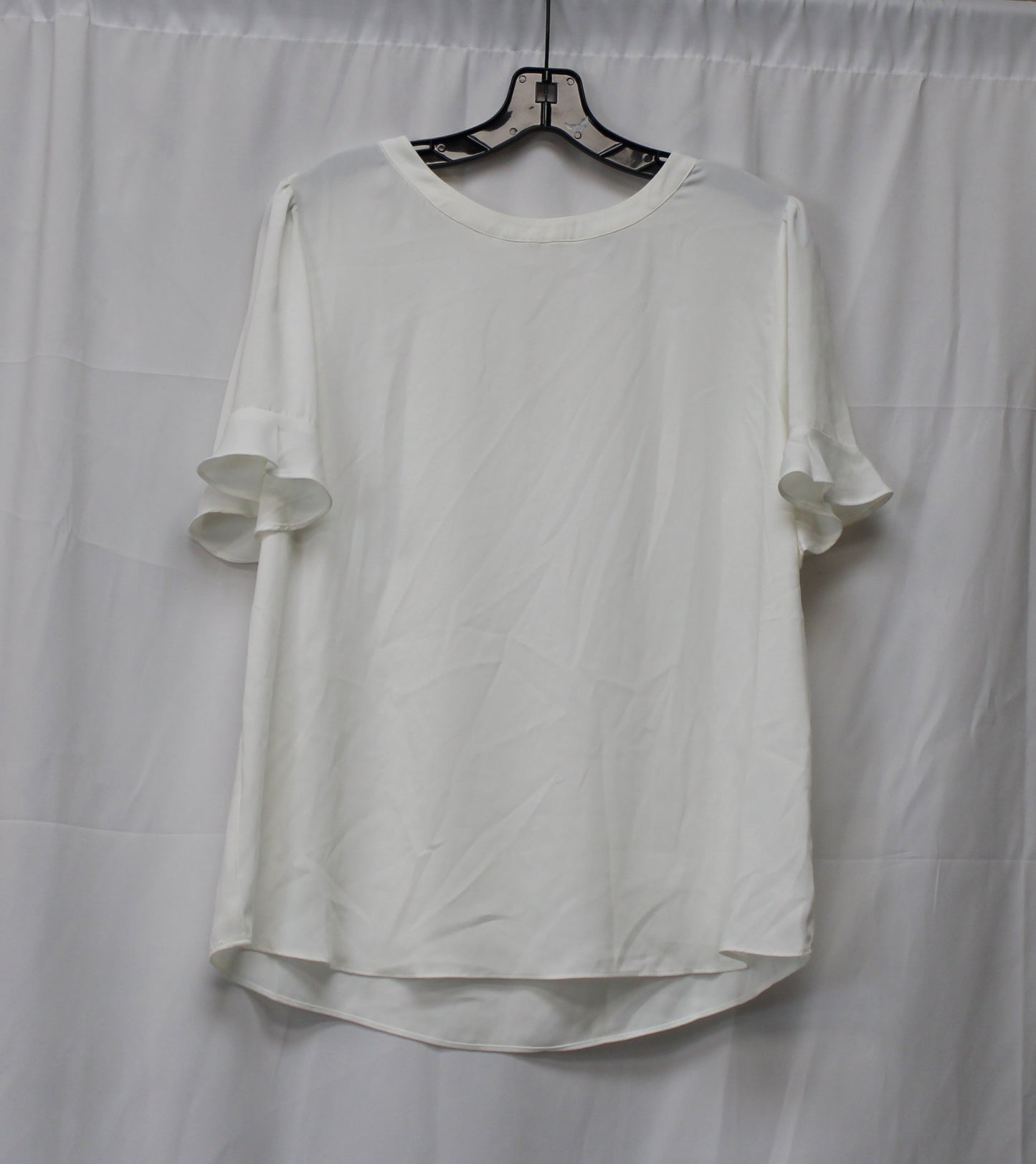 Naked Zebra Short Sleeve Blouse, White, Women’s L