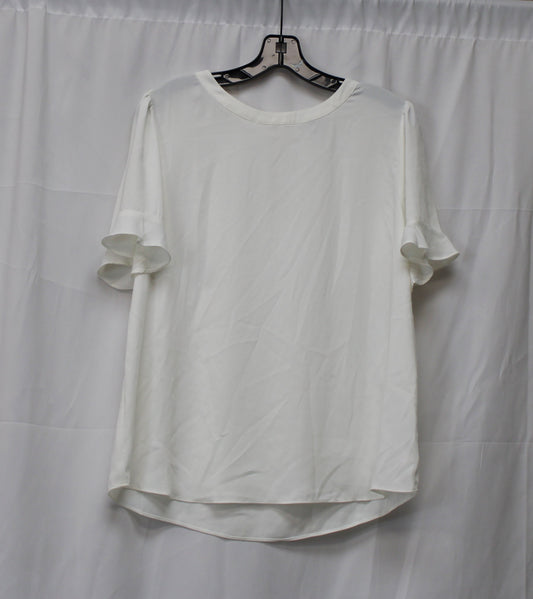 Naked Zebra Short Sleeve Blouse, White, Women’s L