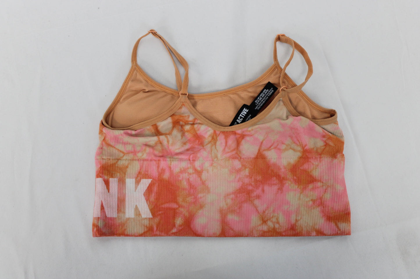 PINK Active Tie Dye Sports Bra, Orange, Women’s XS