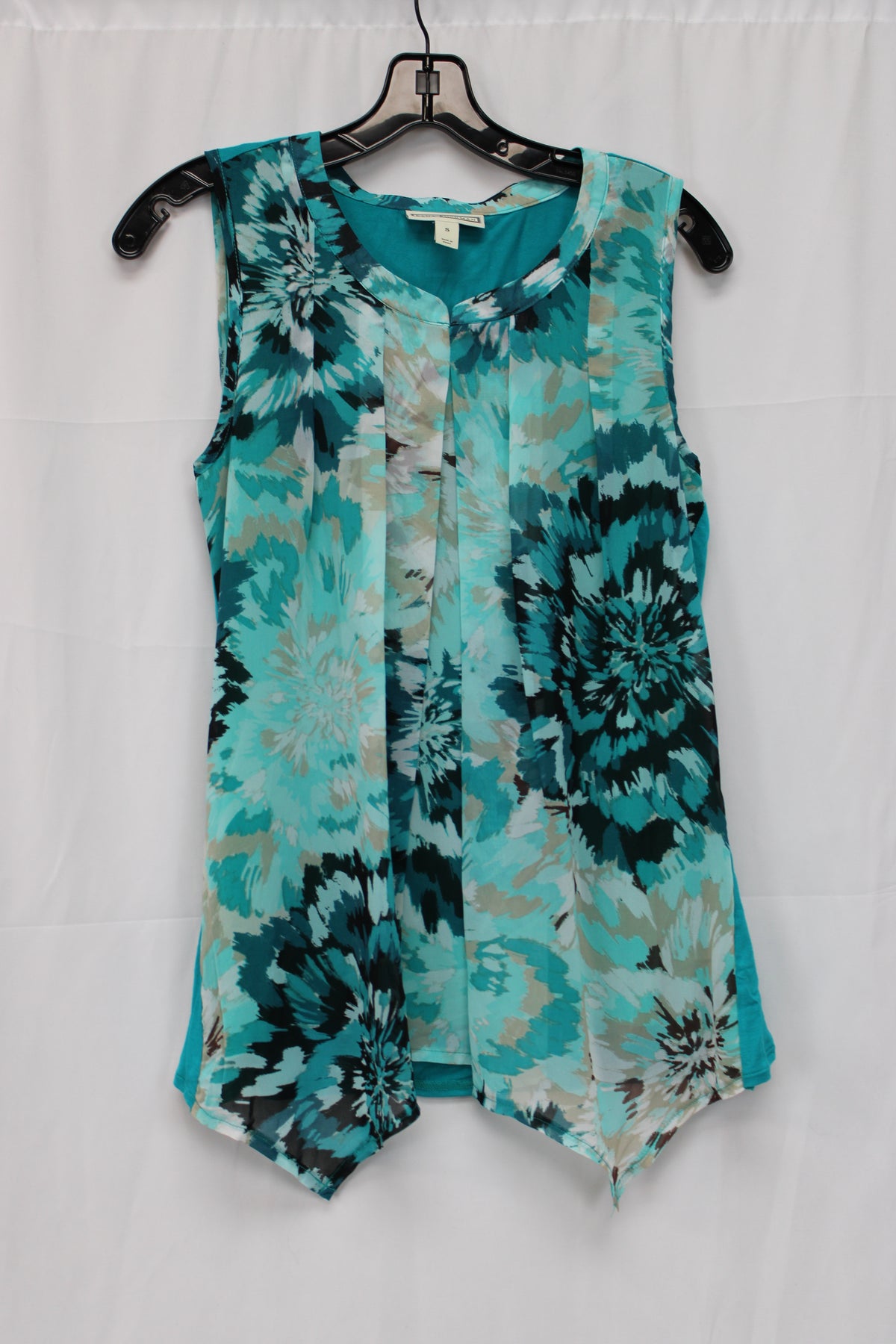 Dana Buchman Floral Print Tank Top, Blue, Women’s M