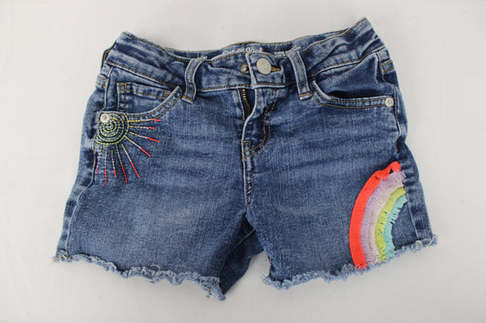 Cat & Jack Super Strech Rainbow Denim Shorts, Youth M