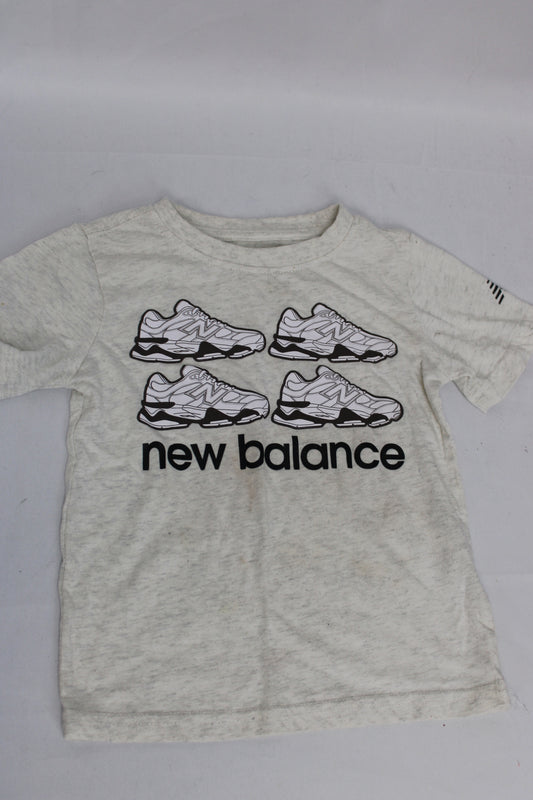 New Balance Shoe T-Shirt, Off-White, Youth S
