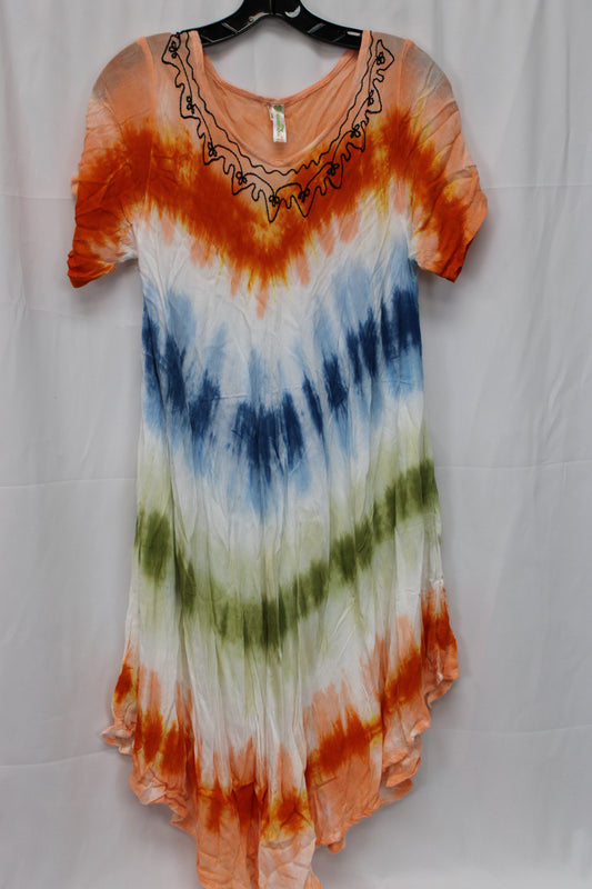 Shoreline Short Sleeve Tie Dye Dress, Women’s One Size Fits Most