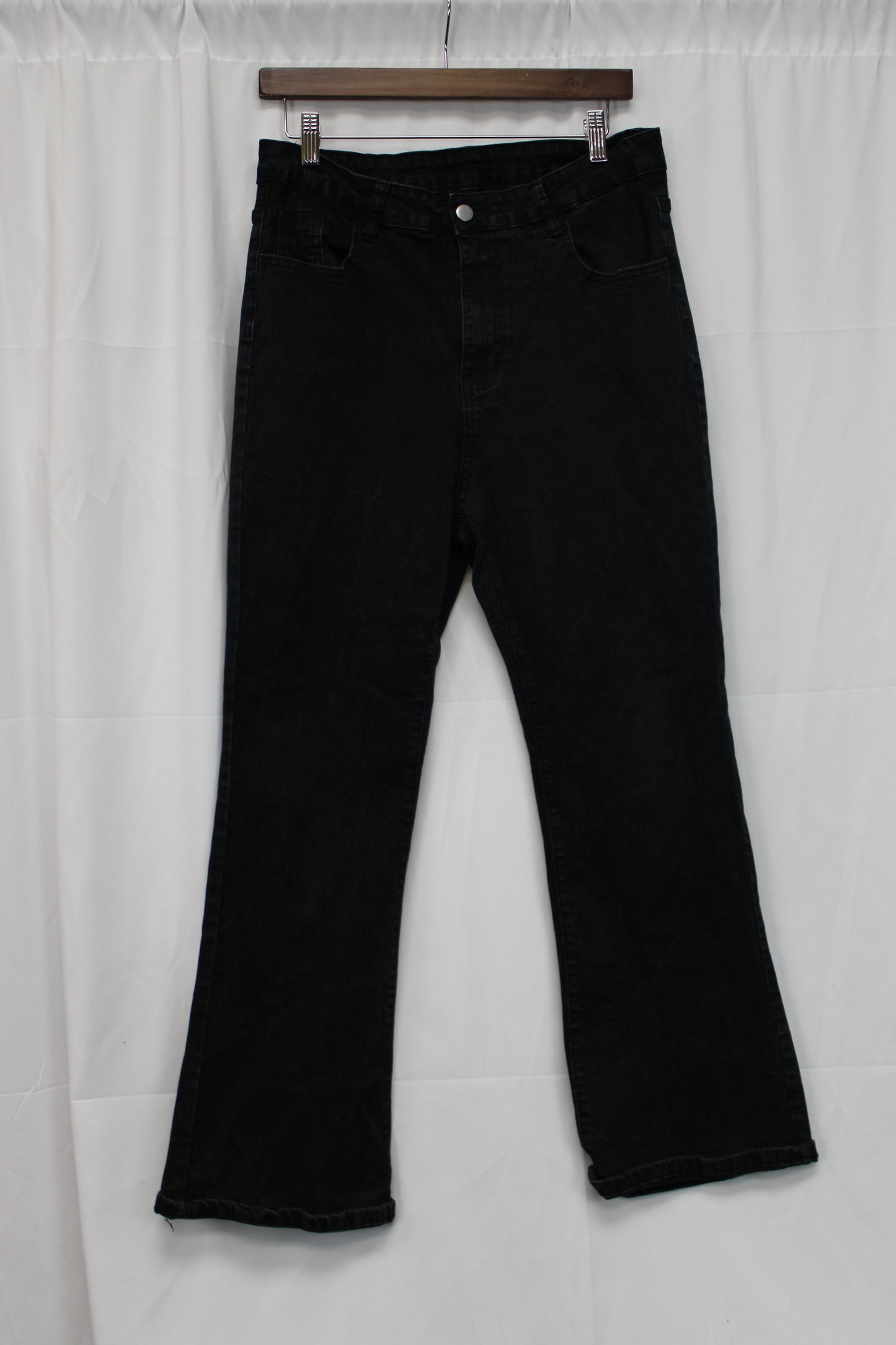 SHIEN Flared Bow Jeans, Black, Women’s XL