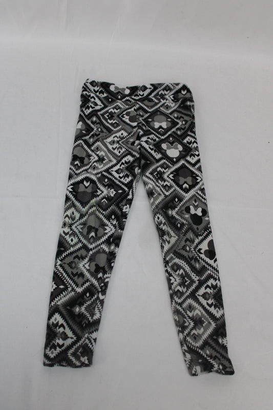 Girls Minnie Mouse Tribal Print Leggings, Black/White, S
