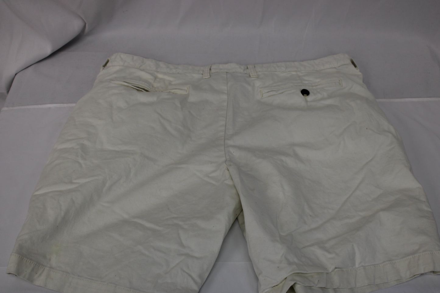 George Flat Front Casual Shorts, White, Men’s 40
