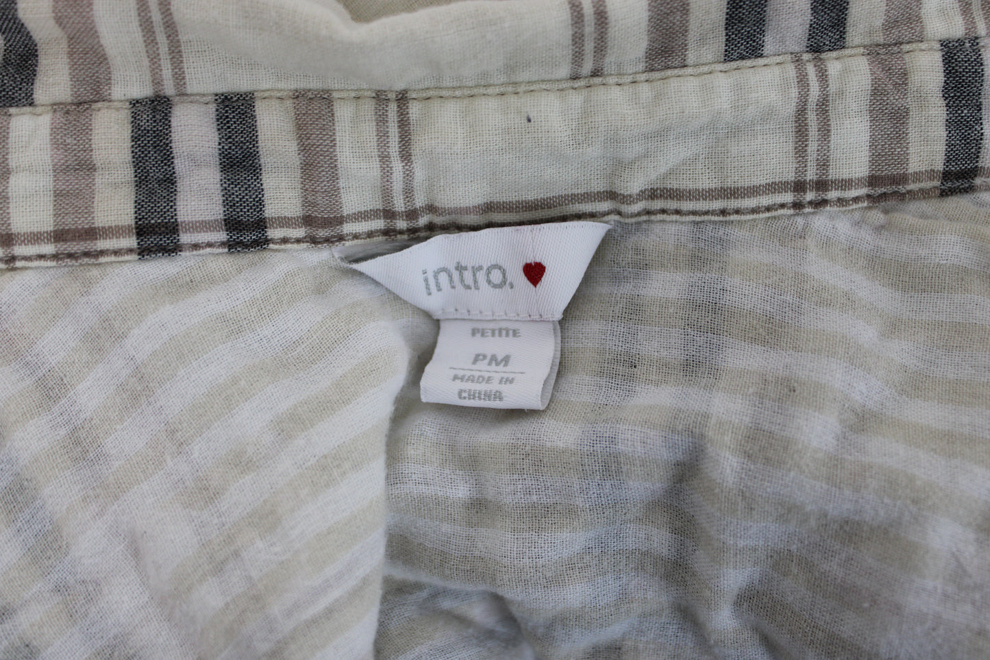 Intro Plaid Flannel, White/Brown, Women’s Petite M