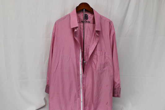 English Laundry Long Sleeve Button Down Dress Shirt, Pink, Men’s 19  34/35
