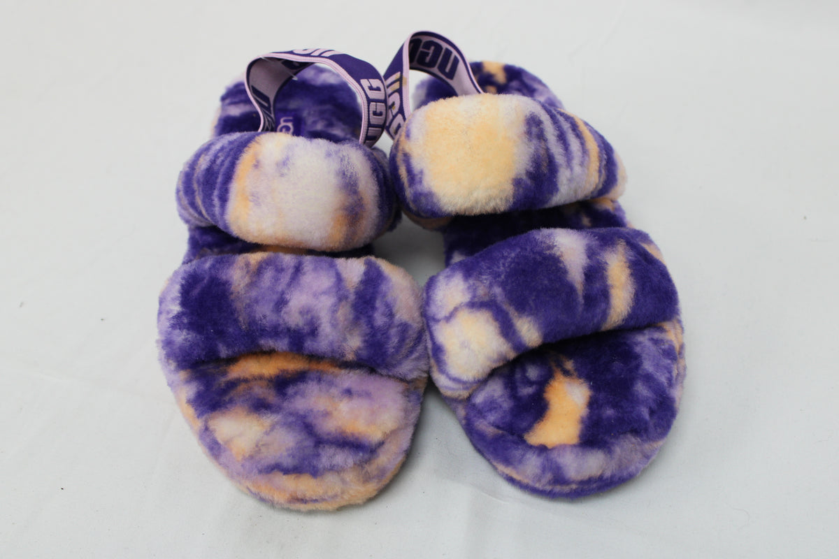 UGG Tie Dye Slippers, Purple/Orange, Women’s 8