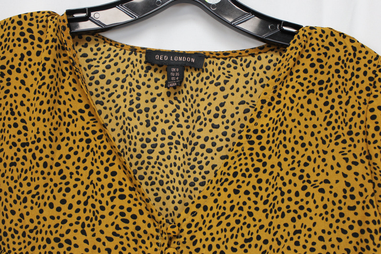 Qed London Long Sleeve Leopard Print Dress, Women’s M