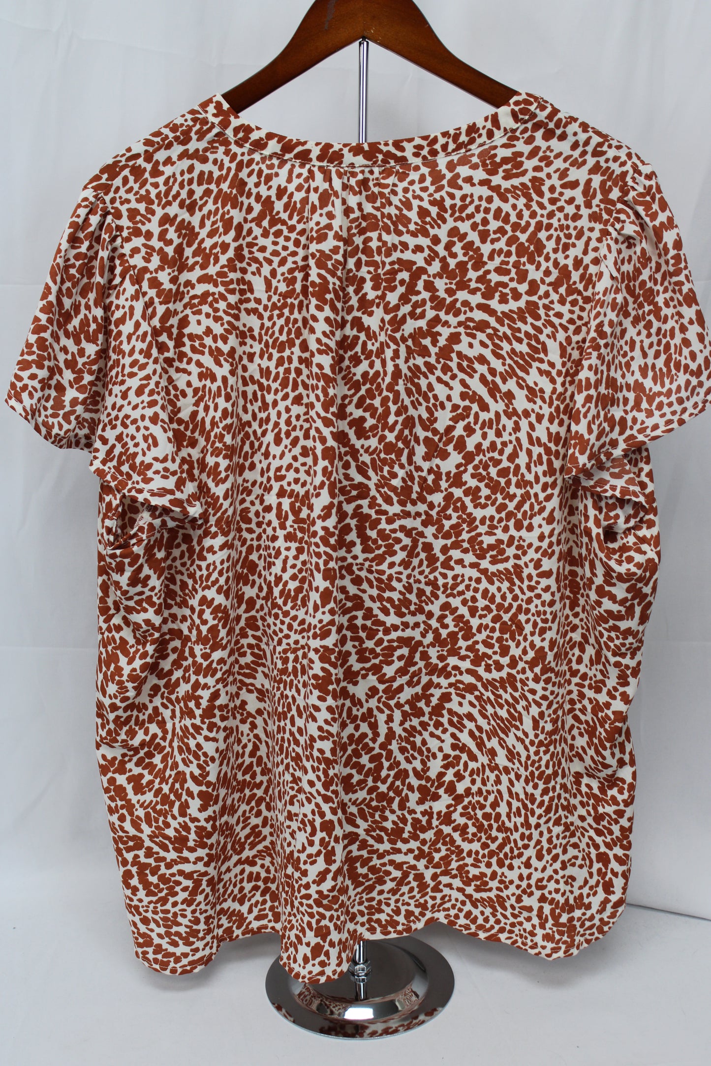 Maurices Animal Print Short Sleeve Blouse, Women’s XXL