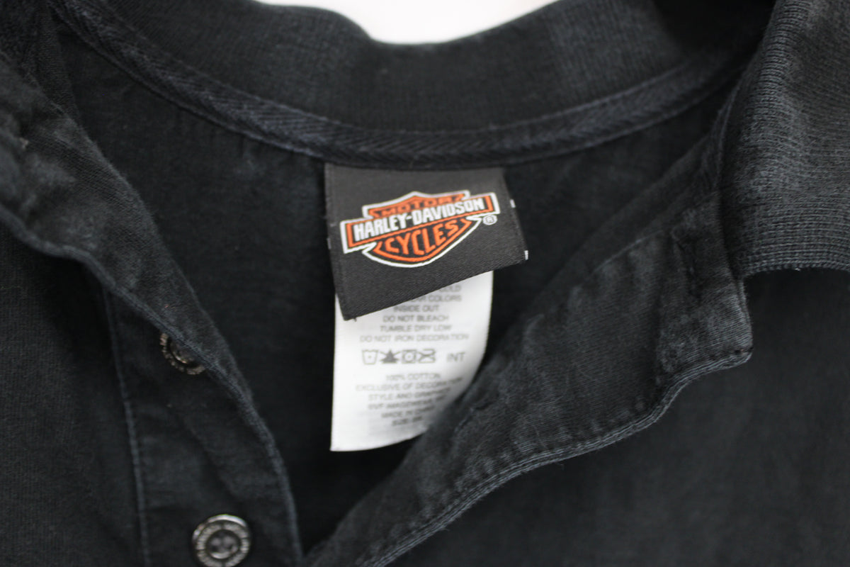 Harley Davidson Frontier Lincoln Nebraska Short Sleeve Polo, Black, Men’s XXL