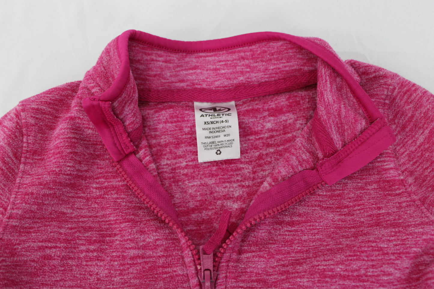 Athletic Works Fleece Jacket, Pink, Girls XS
