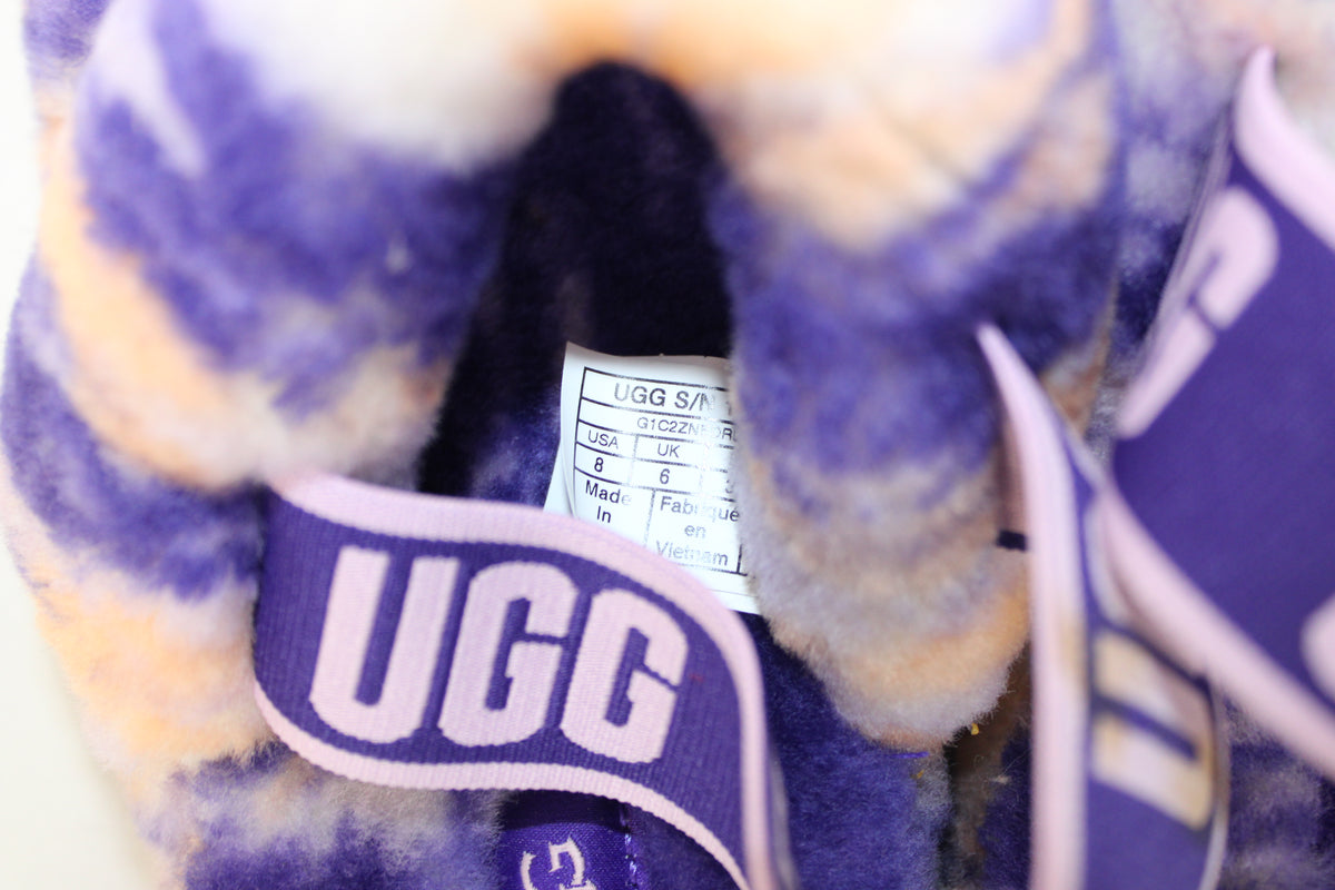 UGG Tie Dye Slippers, Purple/Orange, Women’s 8