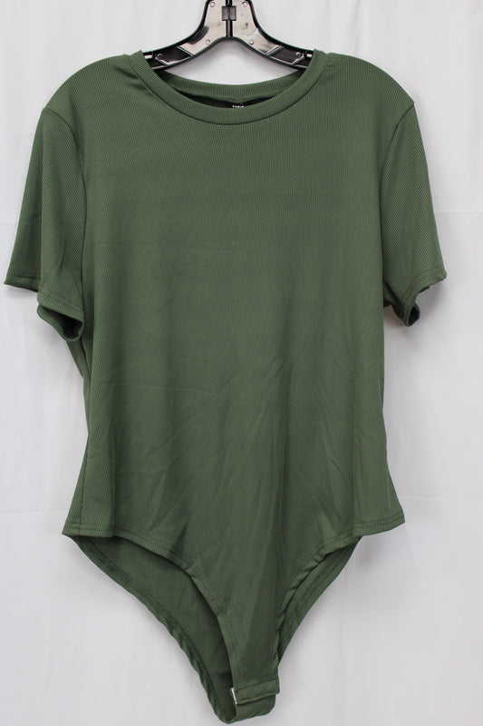 SHIEN Curve Short Sleeve Body Suit, Green, XXL