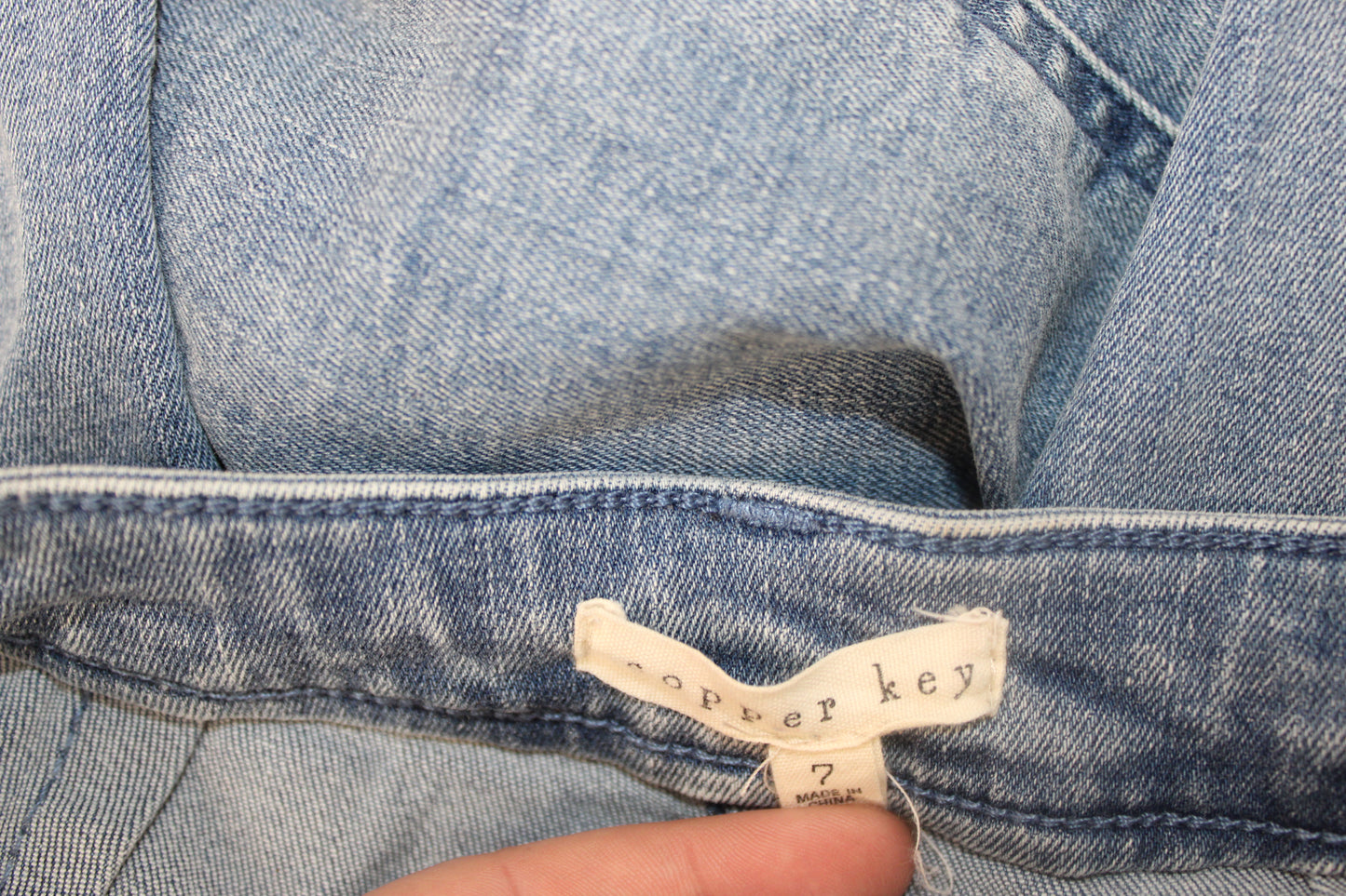 Copper Key Cut Off Jeans, Light Wash, Girls 7