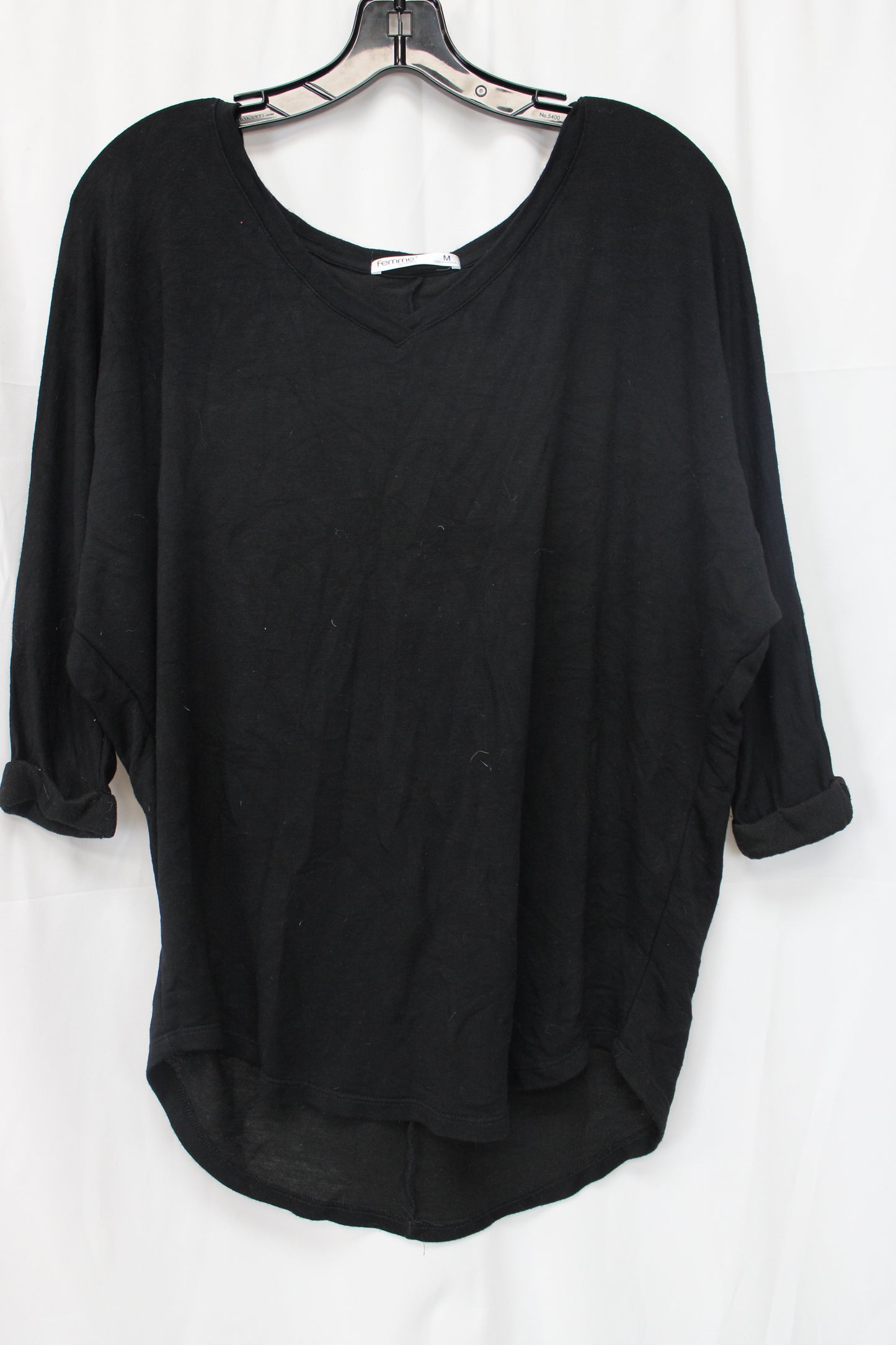 Femme Quarter Length T-Shirt, Black, Women’s M