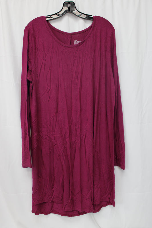 Gilligan & Omalley Long Sleeve Shirt Dress, Pink, Women’s XL