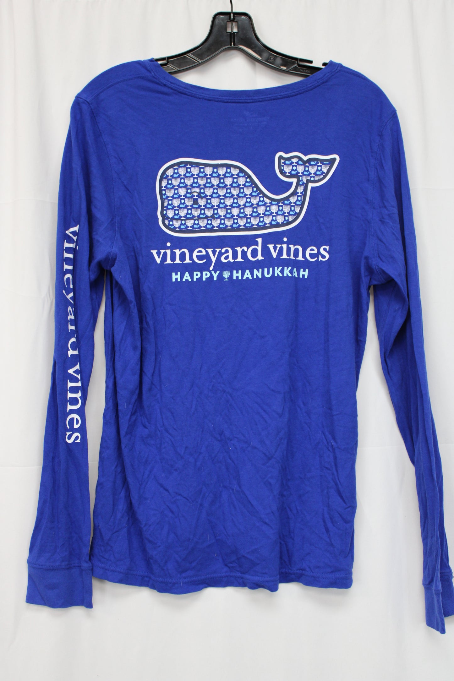 Vineyard Vines Happy Hanukkah Long Sleeve T-Shirt, Blue, Men’s L