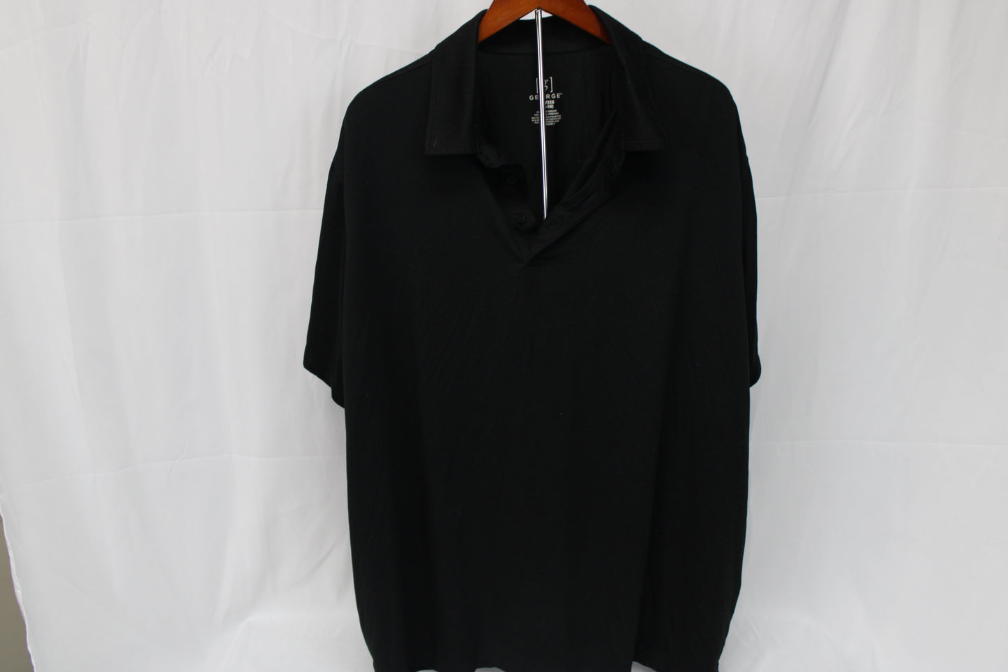 George Short Sleeve Casual Polo, Black, Men’s XXXL