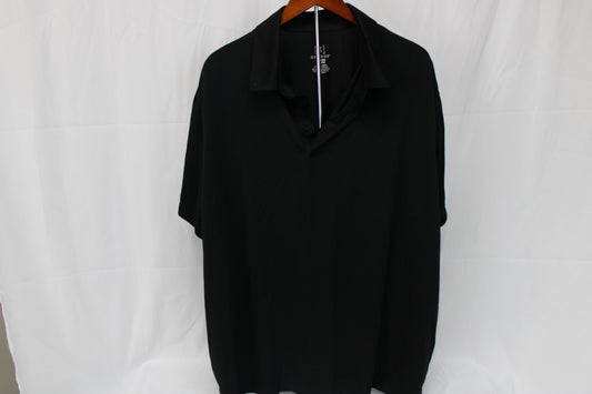 George Short Sleeve Casual Polo, Black, Men’s XXXL