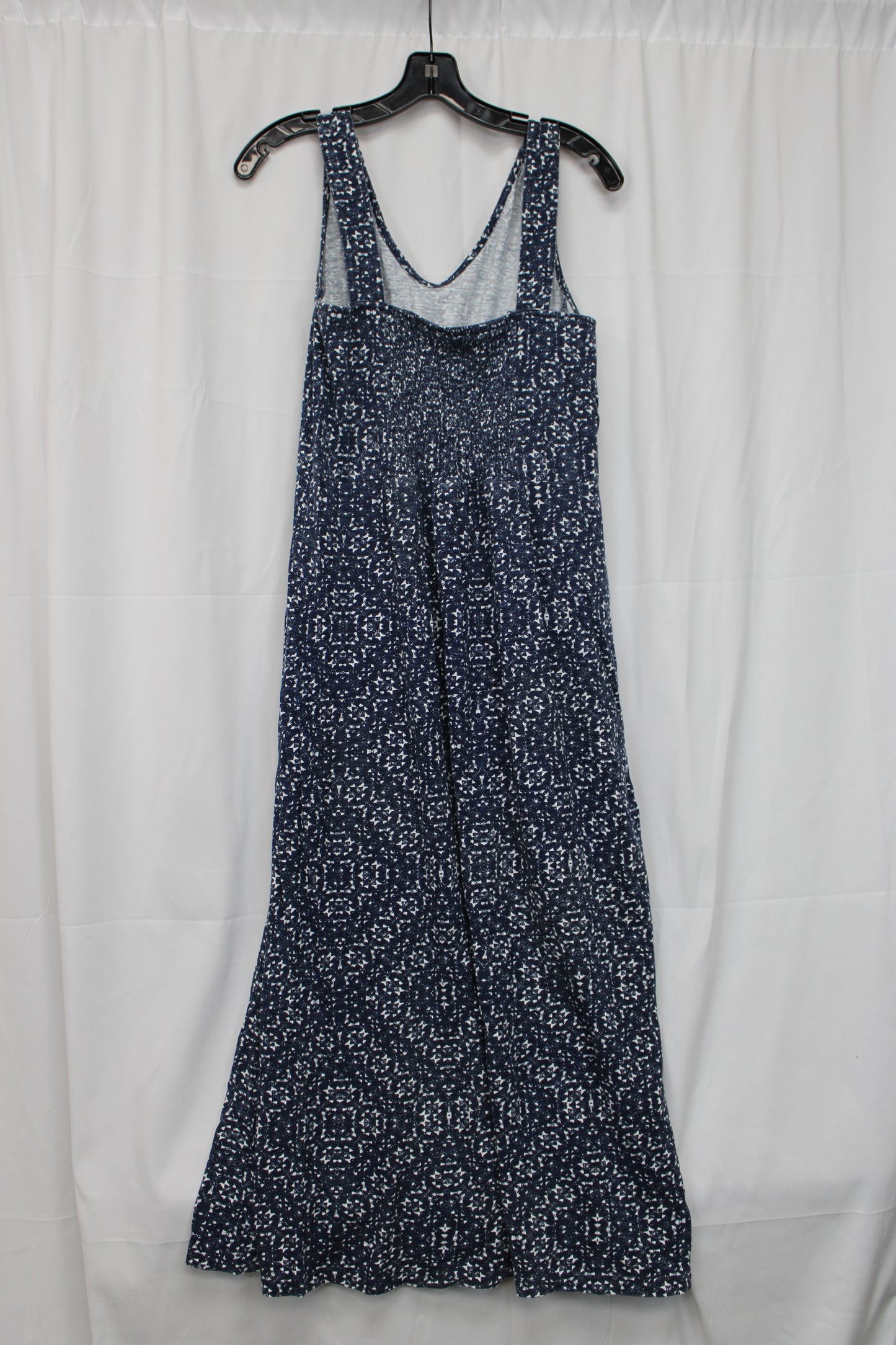 Eddie Bauer Floor Length Tank Top Patterned Dress, Blue, Women’s L