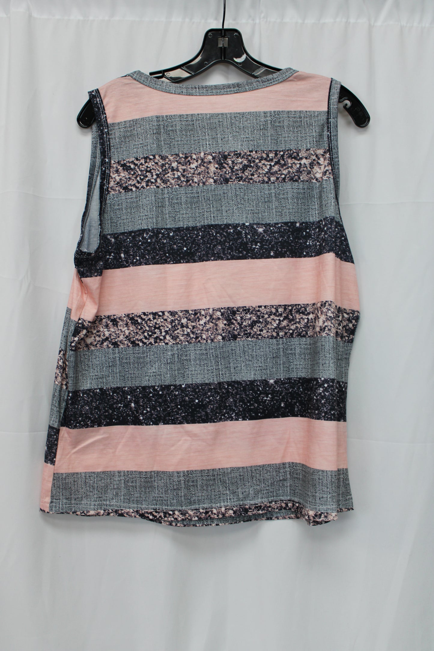 SHIEN Stripped Tank Top, Gray/Pink, Women’s XL